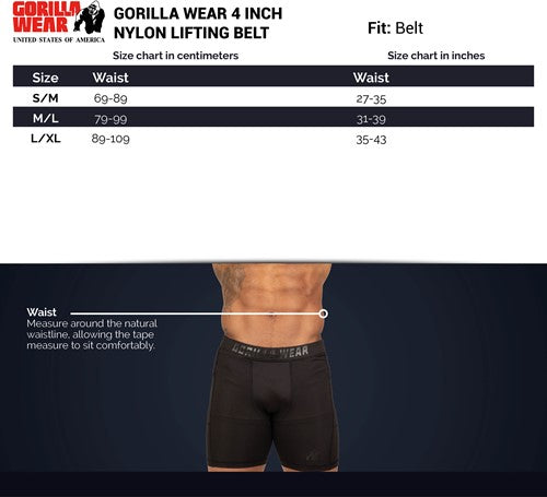 Gorilla Wear 4 Inch Nylon Lifting Belt - Black/Red