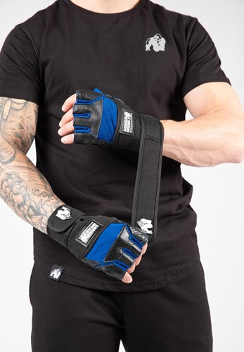 Dallas Wrist Wraps Gloves - Black/Blue